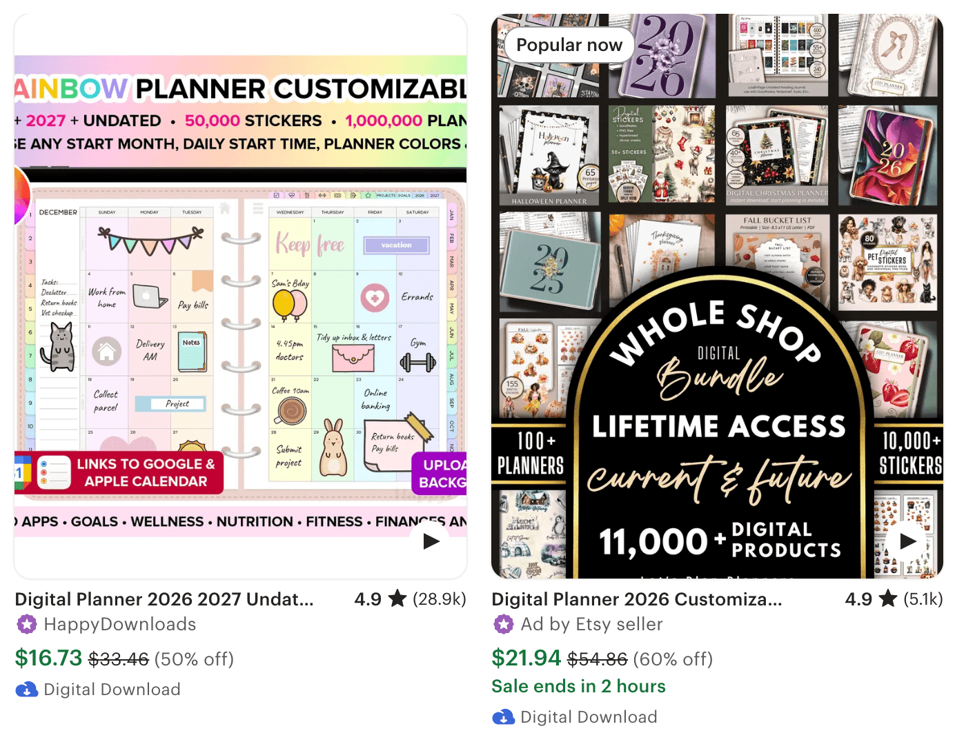 Digital Planner in Etsy